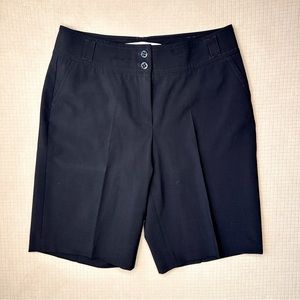 NWT Gardeur “Debra” Womens Size 44 Bermuda Shorts Black Pleated Wool Blend